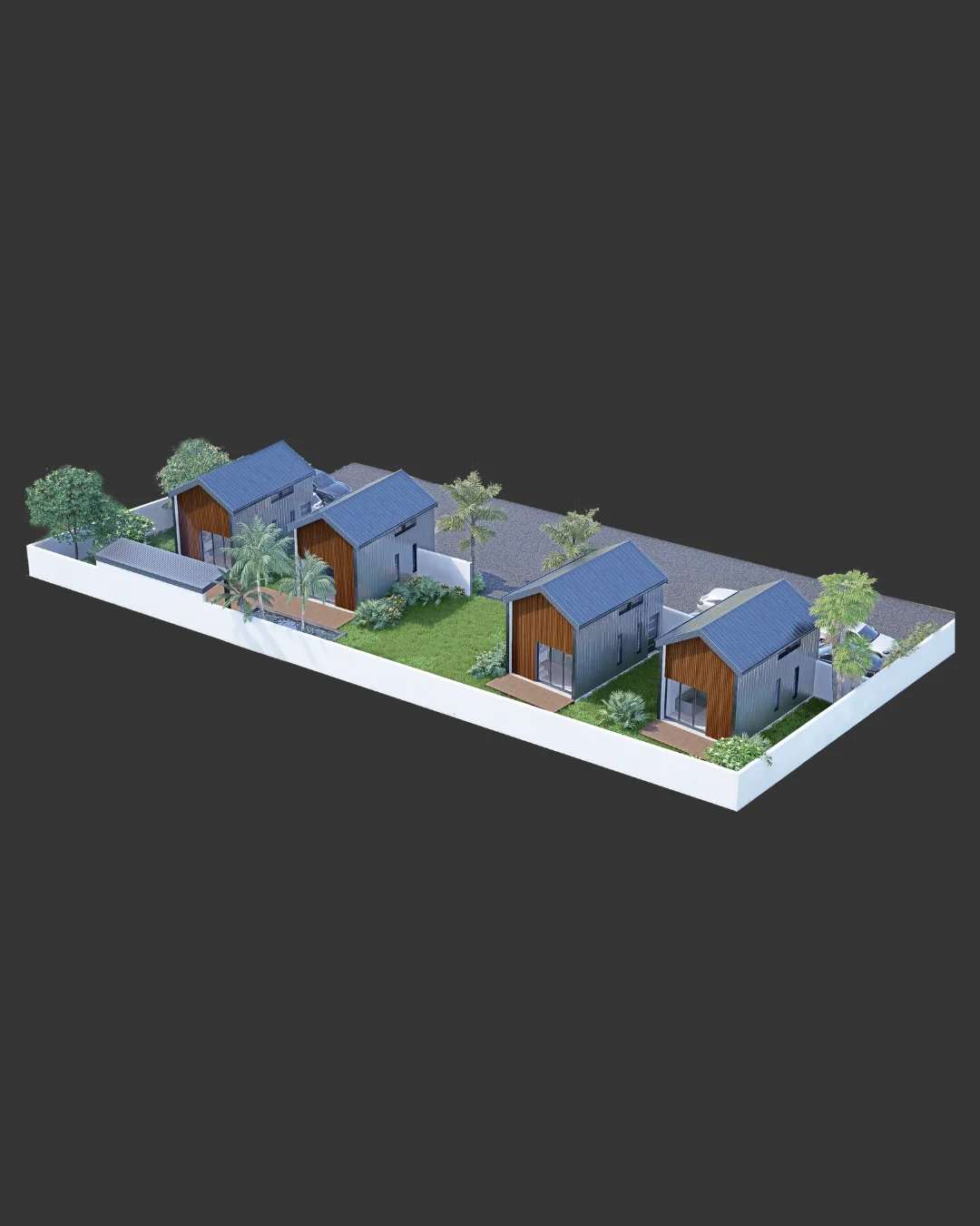 projet 3d membre fabien lotissement axo maisons zinc
