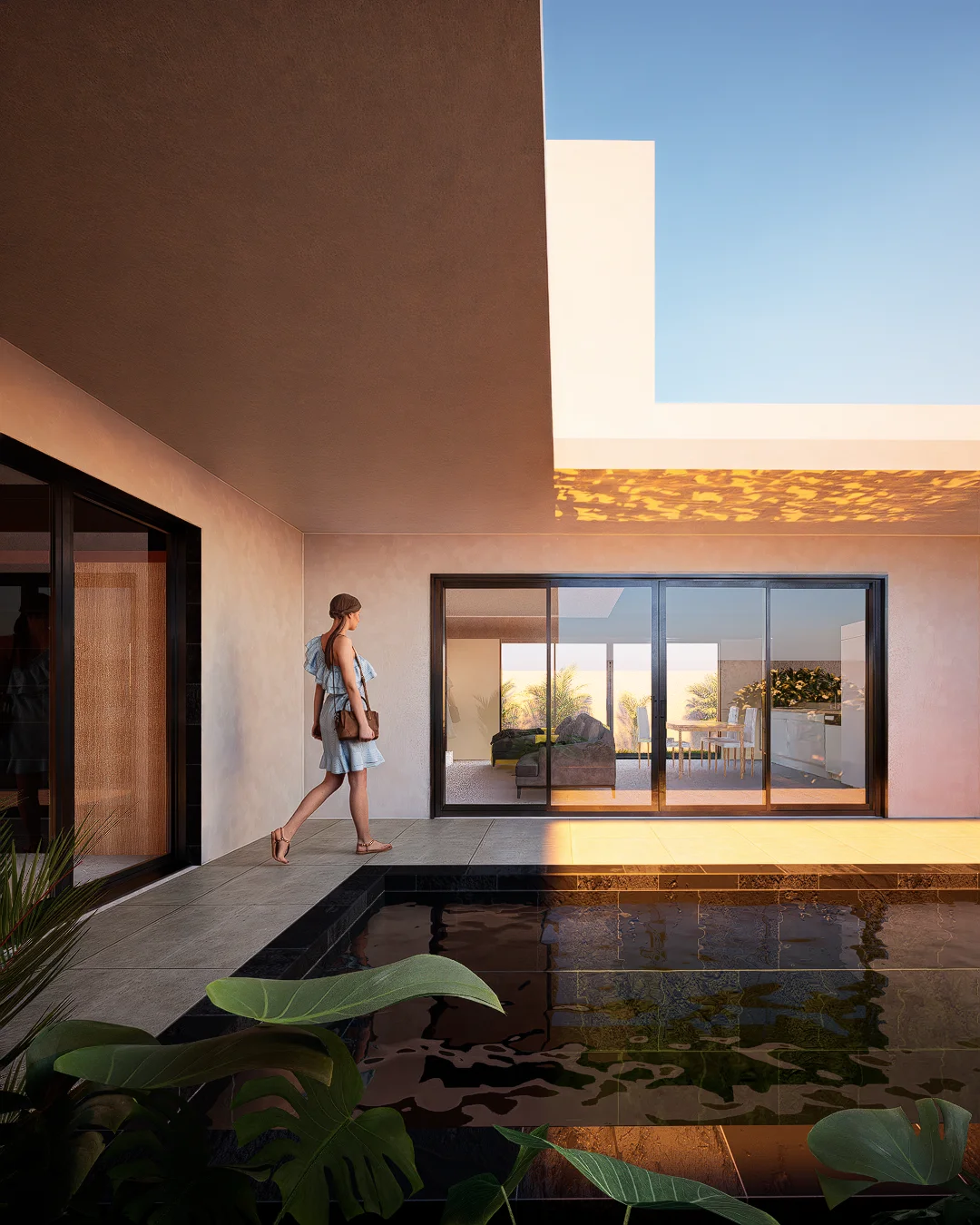 projet 3d membre fabien terrasse bassin lumiere tropicale