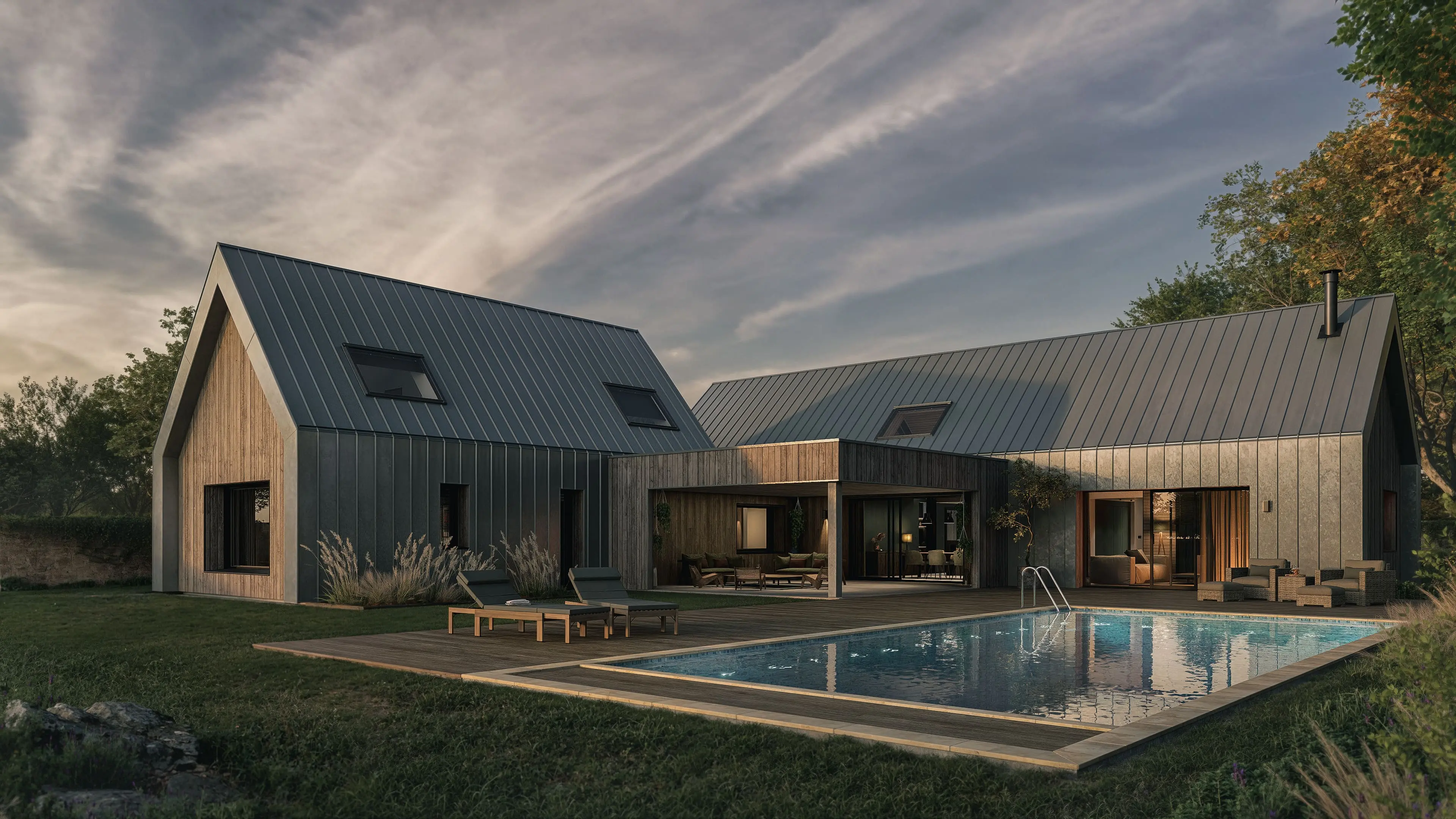 projet 3d membre ronan maison zinc piscine terrasse