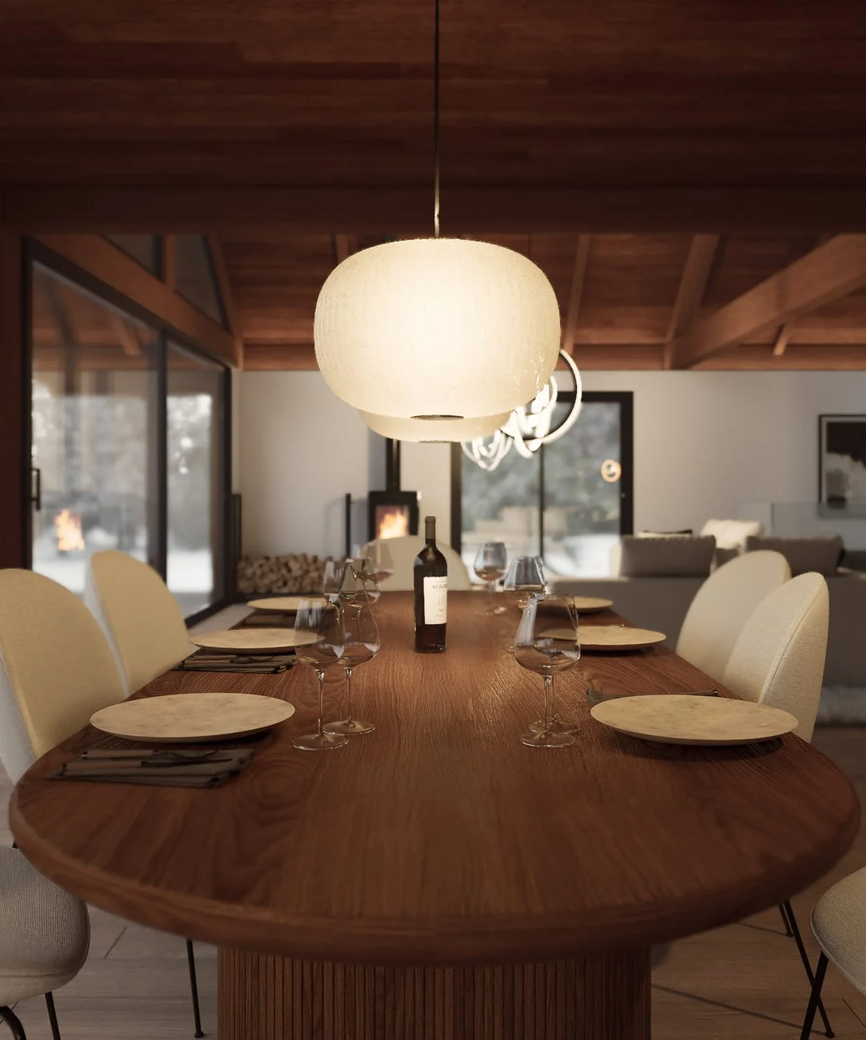 projet 3d membre victor chalet table ovale suspension papier