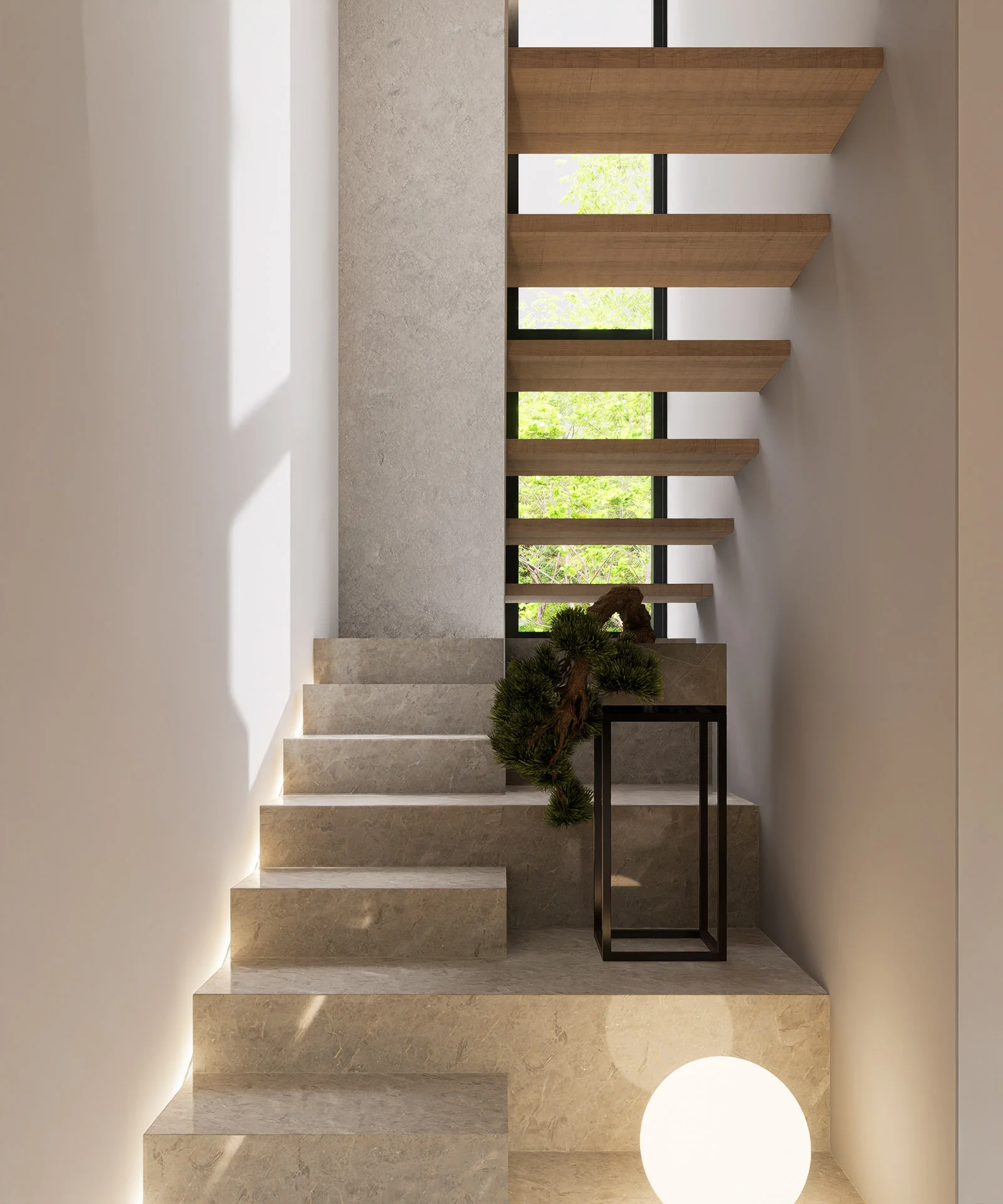 projet 3d membre victor escalier marbre limons bois