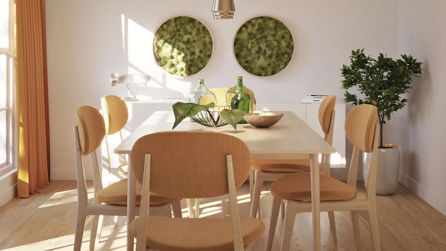 projet 3d membre victor salle a manger chaises jaunes
